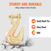 Bild in Galerie-Viewer laden, SucceBuy 1/2pcs Binder Chain Trailer Tow Zinc Plated Truck with Safety Grab Hooks for Logging Binder Tie Down Transport Flatbed
