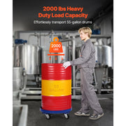 Bild in Galerie-Viewer laden, Amocart 2000lbs Drum Dolly 55Gal Barrel Mobile Base with Cross Braces &amp; 4 Swivel Wheels Hand Truck for Warehouse Drum Handling
