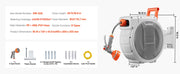 Charger l'image dans la visionneuse de galerie, Amocart Retractable Garden Hose Reel Wall Mounted Hose Reel Heavy Duty Garden Hose Reel with 9Pattern Nozzle 180°Swivel Bracket
