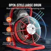 Charger l'image dans la visionneuse de galerie, Amocart Drain Cleaner Machine 75FT/50FT Sewer Snake Auger Manual 1/2 Inch Electric Drain Cleaning Machine w/ 4 Cutters for Home
