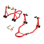 SucceBuy Motorcycle Stand Lift 850lbs Front Rear Combo Stand Lift Front Wheel Dual-Fork Stand Rear U+L Fork Swingarm Spool Stand