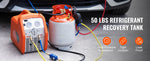 Amocart Refrigerant Recovery Tank 50 LBS Capacity 400 psi Portable Cylinder Tank with Y-Valve for Liquid/Vapor, for R22/R134A
