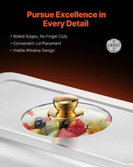 【Premium】Amocart 2/4 Pack Chafing Dish Buffet Set Stainless Steel Chafer with Half Size Pans Rectangle Catering Warmer for Part