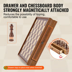 SucceBuy Solid Wood Chess Set  2-IN-1 Chess Checkers Game Set Chess Board Games for Adults Kids Tournament Professional Beginner