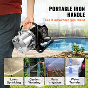 Bild in Galerie-Viewer laden, Amocart Shallow Well Pump 1.1 HP 115V 978GPH 131ft Height 69.6psi Max Pressure Portable Sprinkler Booster Jet Pumps Irrigation
