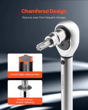 Charger l'image dans la visionneuse de galerie, Amocart Torx Bit Socket and External Torx Socket Set 60-Piece T6-T70 TT6-TT70 TP8-TP60 E4-E24 S2 Alloy Steel and Cr-V Steel
