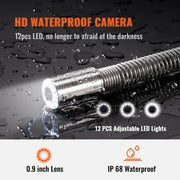 Charger l'image dans la visionneuse de galerie, Amocart Sewer Camera with 512Hz Locator IP68 9" Pipeline Inspection Camera w/DVR Function w/12 Adjustable LED and 16 GB SD Card

