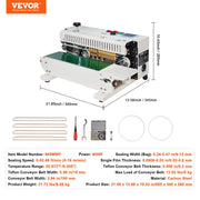 Bild in Galerie-Viewer laden, Amocart Horizontal Bag Band Sealing Machine Continuous Band Sealer Machine Carbon Steel for 0.02-0.8 mm Plastic Bags Films
