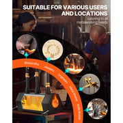 Charger l'image dans la visionneuse de galerie, Amocart Portable Propane Forge 3 Burners, 2600℉ Tool and Knife Making Cold-Rolled Steel Gas Forging Tools Use for Metal Forging
