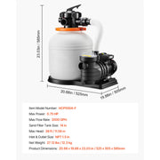 Charger l'image dans la visionneuse de galerie, Amocart 12/14/16in FlashPure Sand Filter Pump with Timer for Above Ground Pool 0.5/0.75/1 HP 3000/3500/4400 GPH Media Installed
