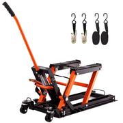 Load image into Gallery viewer, 1500 LBS Steel Hydraulic Motorcycle Jack Stand ATV Scissor Lift Jack Scissor Lift Jack Stand with 4 Wheels for ATV UTVs
