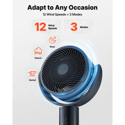 Load image into Gallery viewer, Amocart 7in/9in/18in Pedestal Fan with DC Motor Remote Control 9/12 Speeds &amp; 3/4 Modes Adjustable Height for Home Living Room
