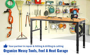 Charger l'image dans la visionneuse de galerie, Amocart 2000 lbs Adjustable Garage Workbench 48/61" L x 20" W Work Table with 28.3"-38.1" Height &amp; Hardwood Top for Office Home
