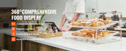 Charger l'image dans la visionneuse de galerie, Amocart 2 Tray Clear Pastry Display Case Acrylic Commercial Countertop Bakery Display Case with Front and Rear Door for Bread
