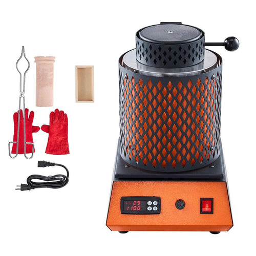 SucceBuy Electric Melting Furnace Electric Metal Smelter Foundry Metal Smelting Machine Ceramic Crucible Gold Smelting Kit