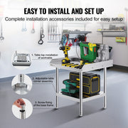 Charger l'image dans la visionneuse de galerie, Amocart Stainless Steel Work Table Commercial Heavy Duty Food Prep Worktable with Adjustable Height for Restaurant Home Hotel
