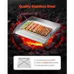 Amocart Stainless Steel Griddle Flat Top Rectangular Plate Grill-Top Griddle Pan Gas Grill Griddle for BBQ Portable Cookware