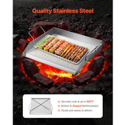 Bild in Galerie-Viewer laden, Amocart Stainless Steel Griddle Flat Top Rectangular Plate Grill-Top Griddle Pan Gas Grill Griddle for BBQ Portable Cookware

