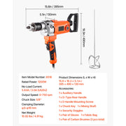 Charger l'image dans la visionneuse de galerie, Amocart Drill Mixer 1/2in 5/8 in Corded Electric Drill Mixer Set Mixing Drills Machine D-Handle Handheld Cement Mixers
