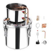 Bild in Galerie-Viewer laden, Amocart Alcohol Still 3 5 8Gal Stainless Steel Water Alcohol Distiller with Copper Coil Home Brewing Refining Fermentation Kit

