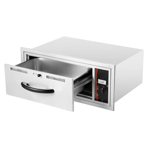 SucceBuy Commercial Electric Drawer Warmer Single-Drawer Stainless Steel Built-in Installation Drawer Cabinet for Restaurant