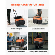 Bild in Galerie-Viewer laden, Amocart 110 lbs Rolling Tool Bag 27 Pockets Roller Tool Bag on Wheels with Adjustable Telescoping Handle for Construction Tools
