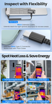 Charger l'image dans la visionneuse de galerie, Thermal Camera P1 IOS&amp; Android Phone 320*240 X³IR Resolution Infrared Thermal Imaging Camera Air Conditioning HVAC Inspection
