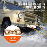 Amocart G80 V Towing Bridle Chain Towing with 15" J & Grab Hooks Transport Tow Chain Bridle for Flatbed Truck Wrecker Recovery