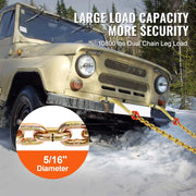 Charger l'image dans la visionneuse de galerie, Amocart G80 V Towing Bridle Chain Towing with 15" J &amp; Grab Hooks Transport Tow Chain Bridle for Flatbed Truck Wrecker Recovery

