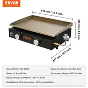Bild in Galerie-Viewer laden, Amocart 18/24inch Propane Gas Tabletop Griddle with Hot-rolled Plate Carbon Steel  Portable Table Top Griddle Grill for Camping
