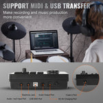 Amocart Electric Drum Set 32 Drum Kits & 480 Sounds, USB MIDI Supported 8 / 10 in Quiet Mesh+10 in Cymbals Drum Sticks Easy Use