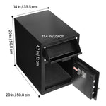 SucceBuy Drop Safe Large Capacity Front Drop Slot Safe Box with Digital Keypad Cash Depository Box with Spare Keys for Cash Bank