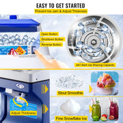 Charger l'image dans la visionneuse de galerie, Amocart Commercial Ice Shaver Crusher 441LBS/H with 11LBS Hopper Electric Snow Cone Maker For Parties Events Snack Bar
