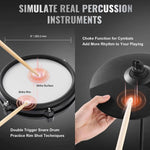 Amocart Electric Drum Set 32 Drum Kits & 480 Sounds, USB MIDI Supported 8 / 10 in Quiet Mesh+10 in Cymbals Drum Sticks Easy Use