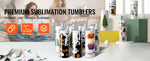 Amocart 8/12/14/16/24/50PC Straight Sublimation Tumblers Blank Tumbler Bulk Stainless Steel Double Tumbler Cups Heat Transfer