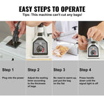 Amocart 8/12/16in Impulse Poly Bag Sealer Manual Heat Sealing Machine with Adjustable Heating Mode for Plastic Mylar PE PP Bags