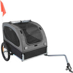 Amocart 88lbs Dog Bike Trailer Pet Cart Bicycle Carrier with Wheels Coupler Reflectors Flag Collapsible to Store for Dogs