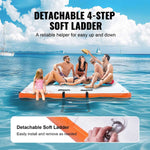 Amocart Inflatable Floating Dock Non-Slip Water Floating Dock Mat with Detachable Ladder Floating Platform Island Raft for Pool
