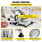 Amocart Meat Slicer 8/10inch Carbon Steel Blade Electric Deli Food Slicer Adjustable Thickness Commercial Home Cut Meat Cheese