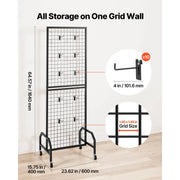 Bild in Galerie-Viewer laden, Amocart Grid Wall Panel Wire Grid Panels Display Rack Movable Art Display Shelf with Wheel Carbon Steel Gridwall for Craft Show
