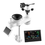 Amocart 7-in-1 Wi-Fi Weather Station & APP Control, 7.5-Inch VA Display Solar Powered Sensor, Indoor & Outdoor Weather Forecast