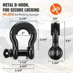 Amocart Off-Road Recovery Kit 3"x30' Heavy Duty Winch Recovery Kit with 30,000 lbs Tow for ATVs Jeeps Off-Road Vehicles Trucks