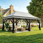 Load image into Gallery viewer, 12x20 Pop Up Gazebo on Clearance with Mosquito Netting, Light Gray | Pop Up Canopy Tent, Adjustable Height, Easy, Customized
