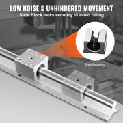 Charger l'image dans la visionneuse de galerie, Amocart 2PCS Linear Guide Rails SBR12 SBR16 SBR20 SBR25 800-2200mm &amp; 4PCS UU Bearing Blocks Smooth Motion DIY Mills CNC Parts
