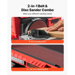Amocart 5/6" Disc Sander 1x30/4x 36 in Belt Sander 250/400W with Adjustable Worktable & Dust Collection Port for Woodworking