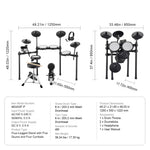 Amocart Electric Drum Set 32 Drum Kits & 480 Sounds, USB MIDI Supported 8 / 10 in Quiet Mesh+10 in Cymbals Drum Sticks Easy Use
