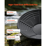 SucceBuy 19PCS Gold Panning Kit 10in and 14in Pans with Classifier Sieves Sand Magnet Rock Pick Scoops for Outdoor Gold Recovery