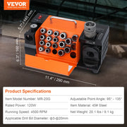 Charger l'image dans la visionneuse de galerie, Amocart Drill Bits Sharpener 3-13mm Mill Grinder Sharpener Portable Sharpening Angle Grinder w/ 11 Collet For Factory Workshop

