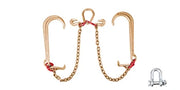 Bild in Galerie-Viewer laden, Amocart 5/16"×2' G80 V-Chain Bridle with 2 Legs &amp; 15" J Hooks &amp; T Hooks Industrial Grade Components Adjustable Chain Design
