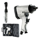 SucceBuy 1/2" Air Impact Wrench & 3/8" Ratchet Wrench Combo 19 Pieces Pro Air Tool and Accessories Kit for Auto Repair Home DIY